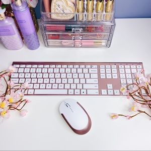 Gold Rose Wireless Keyboard & Mouse